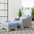 thumbnail image 1 of Modway Conway Outdoor Patio Wicker Rattan 2-Piece Armchair and Ottoman Set in Light Gray Light Blue, 1 of 10