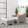 thumbnail image 1 of Modway Conway Outdoor Patio Wicker Rattan 2-Piece Armchair and Ottoman Set in Light Gray White, 1 of 10