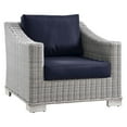 thumbnail image 1 of Modway Conway Outdoor Patio Wicker Rattan Armchair in Light Gray Navy, 1 of 8