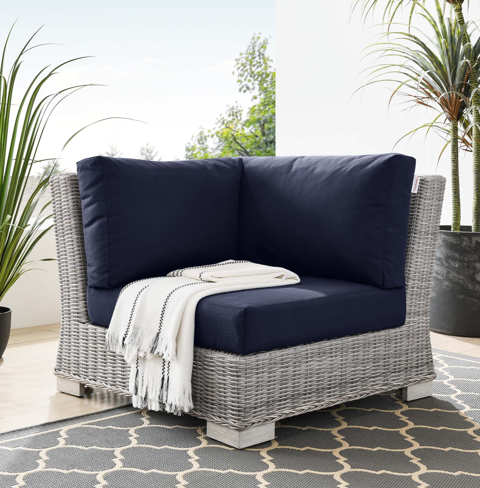 Rattan corner chair discount