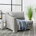 thumbnail image 1 of Modway Conway Outdoor Patio Wicker Rattan Left-Arm Chair in Light Gray Gray, 1 of 8