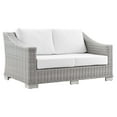 thumbnail image 1 of Modway Conway Outdoor Patio Wicker Rattan Loveseat in Light Gray White, 1 of 8