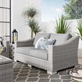 thumbnail image 1 of Modway Conway Outdoor Patio Wicker Rattan Loveseat in Light Gray White, 1 of 8