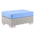 thumbnail image 1 of Modway Conway Outdoor Patio Wicker Rattan Ottoman in Light Gray Light Blue, 1 of 8