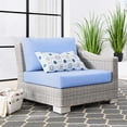 thumbnail image 1 of Modway Conway Outdoor Patio Wicker Rattan Right-Arm Chair in Light Gray Light Blue, 1 of 8
