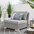 thumbnail image 1 of Modway Conway Rattan & Fabric Outdoor Patio Armless Chair in Light Gray, 1 of 7