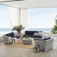 thumbnail image 1 of Modway Conway Sunbrella® Outdoor Patio Wicker Rattan 4-Piece Furniture Set in Light Gray Navy, 1 of 10