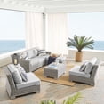 thumbnail image 1 of Modway Conway Sunbrella® Outdoor Patio Wicker Rattan 5-Piece Furniture Set in Light Gray Gray, 1 of 6
