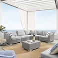 thumbnail image 1 of Modway Conway Sunbrella? Outdoor Patio Wicker Rattan 5-Piece Sectional Sofa Set in Light Gray Gray, 1 of 6