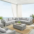 thumbnail image 1 of Modway Conway Sunbrella? Outdoor Patio Wicker Rattan 6-Piece Sectional Sofa Set in Light Gray Gray, 1 of 4
