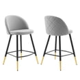 thumbnail image 1 of Modway Cordial Performance Velvet Counter Stools - Set of 2 in Light Gray, 1 of 10