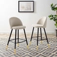 thumbnail image 1 of Modway Cordial Fabric Bar Stools - Set of 2 in Beige, 1 of 10