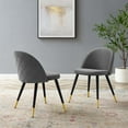 thumbnail image 1 of Modway Cordial Performance Velvet Dining Chairs - Set of 2 in Gray, 1 of 9