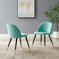 thumbnail image 1 of Modway Cordial Performance Velvet Dining Chairs - Set of 2 in Mint, 1 of 9
