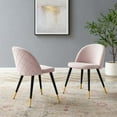 thumbnail image 1 of Modway Cordial Performance Velvet Dining Chairs - Set of 2 in Pink, 1 of 9