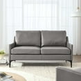 thumbnail image 1 of Modway Corland Leather Loveseat in Gray, 1 of 8