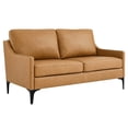 thumbnail image 1 of Modway Corland Modern Style Leather and Metal Loveseat in Tan, 1 of 8