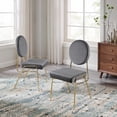 thumbnail image 1 of Modway Craft 18.5" Upholstered Fabric Dining Side Chair in Gold/Gray (Set of 2), 1 of 10