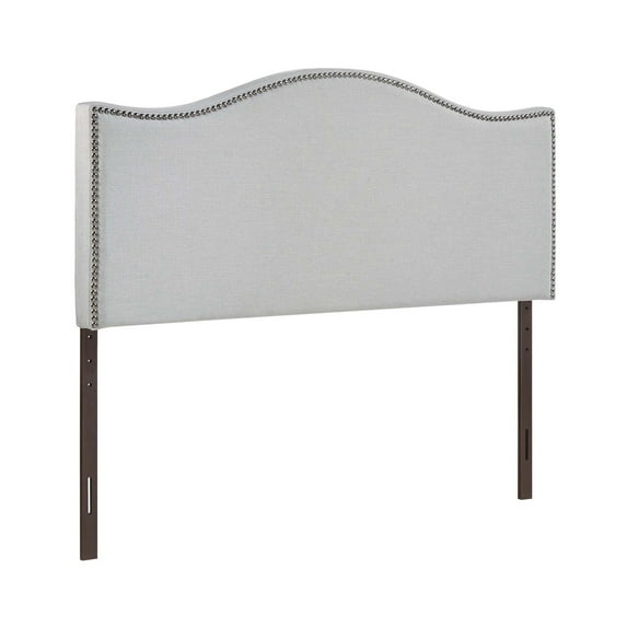 Modway Curl Full Nailhead Upholstered Headboard in Sky Gray