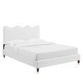 thumbnail image 1 of Modway Current Modern Style Performance Velvet Full Platform Bed in White, 1 of 10
