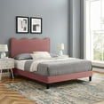 thumbnail image 1 of Modway Current Performance Velvet Full Platform Bed in Dusty Rose, 1 of 10