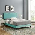 thumbnail image 1 of Modway Current Performance Velvet Full Platform Bed in Mint, 1 of 10