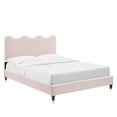thumbnail image 1 of Modway Current Performance Velvet Full Platform Bed in Pink, 1 of 10