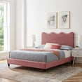 thumbnail image 1 of Modway Current Performance Velvet King Platform Bed in Dusty Rose, 1 of 10