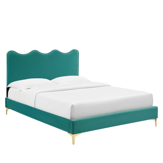 Modway Current Performance Velvet Queen Platform Bed, Multiple Colors