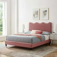 thumbnail image 1 of Modway Current Performance Velvet Queen Platform Bed in Dusty Rose, 1 of 10