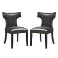 thumbnail image 1 of Modway Curve Dining Chair Vinyl Set of 2 in Black, 1 of 6