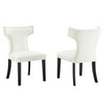 thumbnail image 1 of Modway Curve 20.5" Velvet Dining Side Chairs in White/Black (Set of 2), 1 of 10
