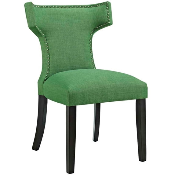 Modway Curve Fabric Dining Chair in Kelly Green