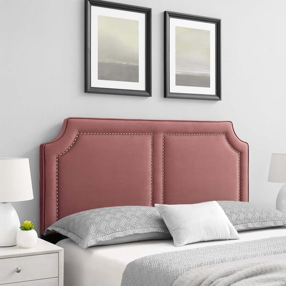 Modway Cynthia Performance Velvet Twin Headboard in Dusty Rose
