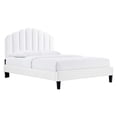 thumbnail image 1 of Modway Daisy Modern Performance Velvet Queen Platform Bed in White, 1 of 9