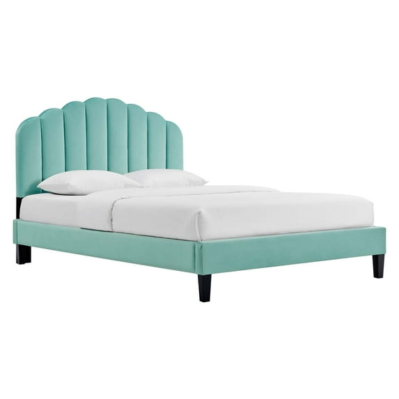 Modway Daisy Performance Velvet King Platform Bed, Multiple Colors