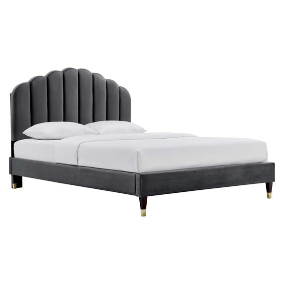 Modway Daisy Performance Velvet Queen Platform Bed, Multiple Colors