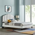 thumbnail image 1 of Modway Daisy Performance Velvet Twin Platform Bed in Light Gray, 1 of 9