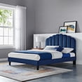 thumbnail image 1 of Modway Daisy Performance Velvet Twin Platform Bed in Navy, 1 of 9