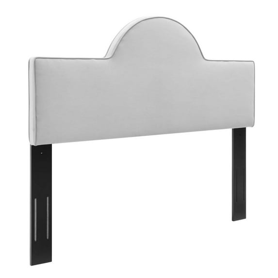 Modway Dawn Full/Queen Modern Performance Velvet Headboard in Light Gray