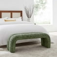 thumbnail image 1 of Modway Dax Solid Wood Frame and Chenille Upholstered Accent Bench in Basil, 1 of 9