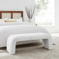 thumbnail image 1 of Modway Dax Solid Wood Frame and Chenille Upholstered Accent Bench in Frost, 1 of 9