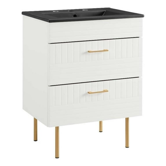 Modway Daybreak 24" Bathroom Vanity in White Black