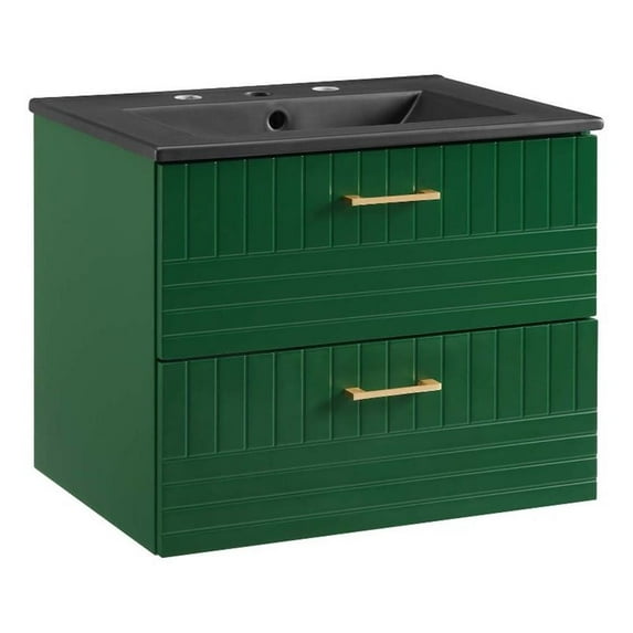 Modway Daybreak 24" Bathroom Vanity in Green Black