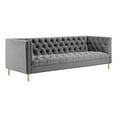 thumbnail image 1 of Modway Delight Tufted Button Performance Velvet Stainless Steel Sofa in Gray, 1 of 6