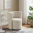 thumbnail image 1 of Modway Della Modern Style Boucle Fabric and Iron Swivel Chair in Ivory, 1 of 9