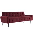 thumbnail image 1 of Modway Delve Performance Velvet Sofa in Maroon, 1 of 4