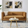thumbnail image 1 of Modway Devote Channel Tufted Performance Velvet Loveseat in Cognac, 1 of 8