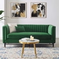 thumbnail image 1 of Modway Devote Channel Tufted Performance Velvet Loveseat in Emerald, 1 of 8