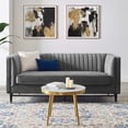 thumbnail image 1 of Modway Devote Channel Tufted Performance Velvet Loveseat in Gray, 1 of 8